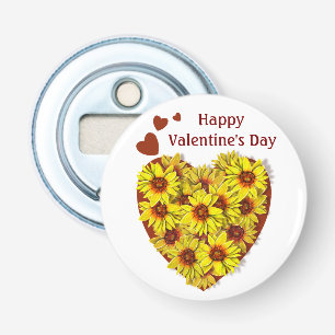Abrebotellas de corazón de girasol