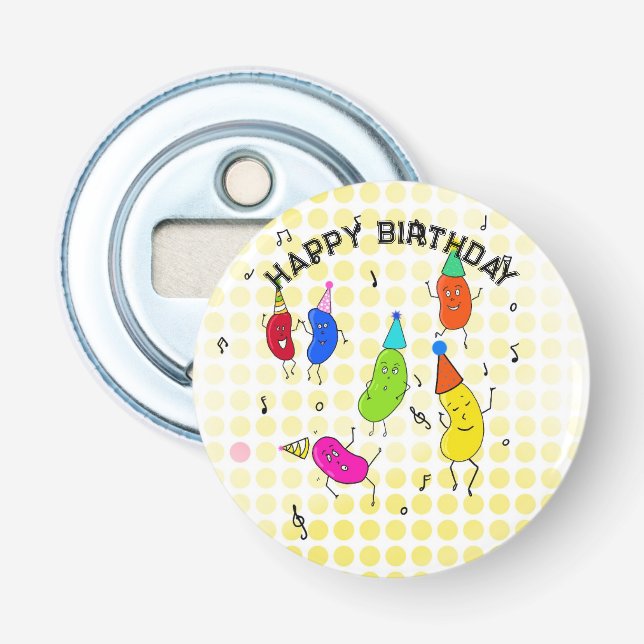 Abrebotellas de cumpleaños, divertidos frijoles de (Anverso)
