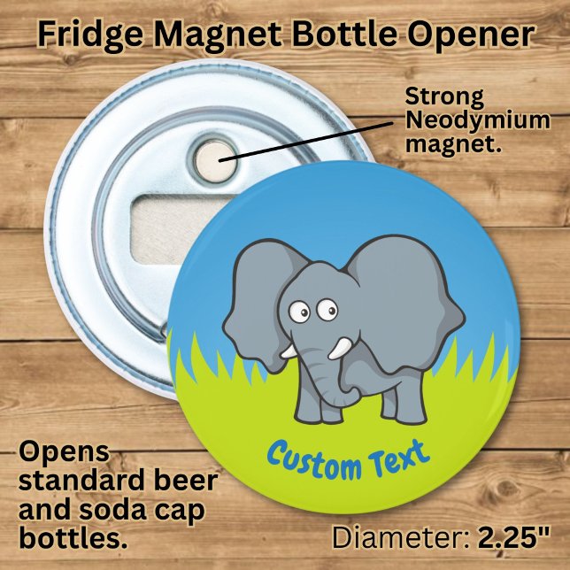 Abrebotellas de elefante gris de dibujos animados (Subido por el creador)