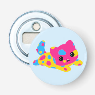 Abrebotellas de gato con orgullo pansexual
