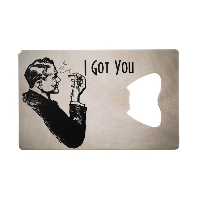 Abrebotellas de la tarjeta de crédito del hombre (Reverso Horizontal)