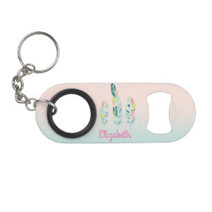 Abrebotellas De Llavero Adorables Plumas Modernas Femeninas