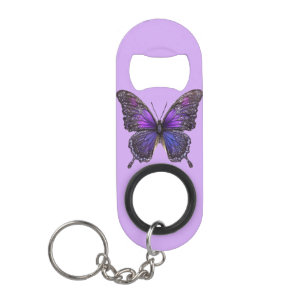 Abrebotellas De Llavero Alas Twinkling: Mariposa espumosa púrpura