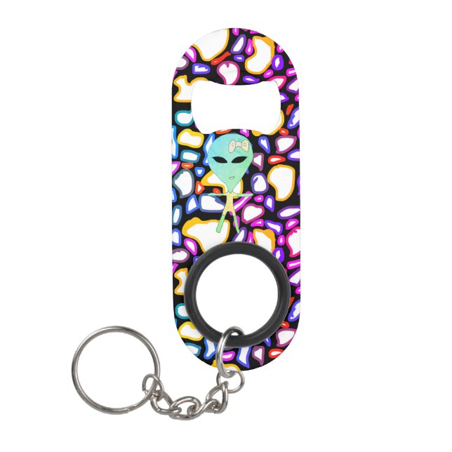 Abrebotellas De Llavero alien en la galaxia (Anverso)