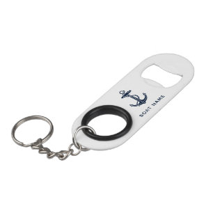 Abrebotellas De Llavero Ancla de Barco Swag Náutico Azul Marino Personaliz