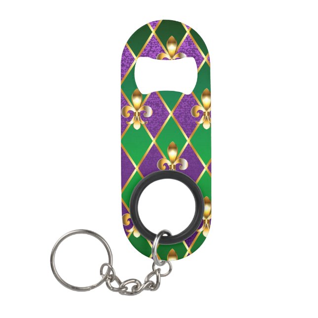 Abrebotellas De Llavero Antecedentes de joyas Mardi Gras (Anverso)