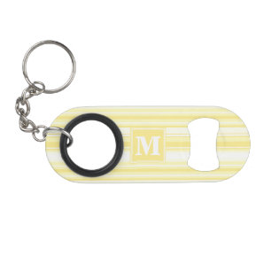 Abrebotellas De Llavero Bandas amarillas de limón monogramo