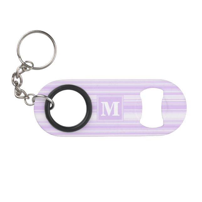 Abrebotellas De Llavero Bandas de lilac monogramo (Anverso (Horizontal)
)