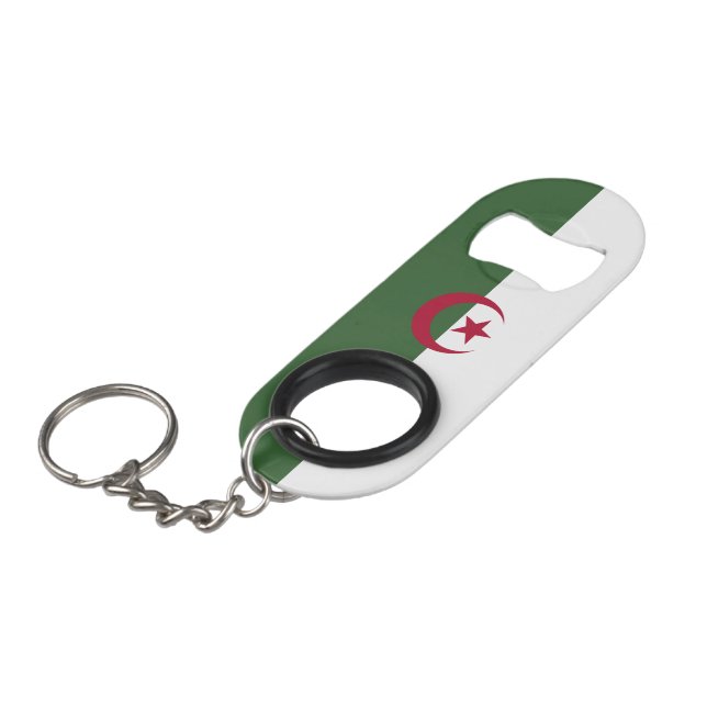Abrebotellas De Llavero Bandera de Argelia (Ángulo frontal)