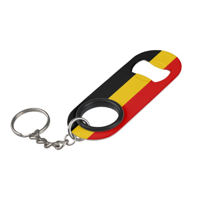 Abrebotellas De Llavero Bandera de Bélgica (Ángulo frontal)
