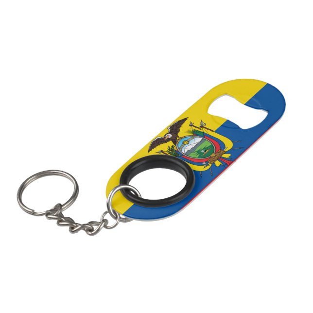 Abrebotellas De Llavero Bandera de Ecuador (Ángulo frontal)