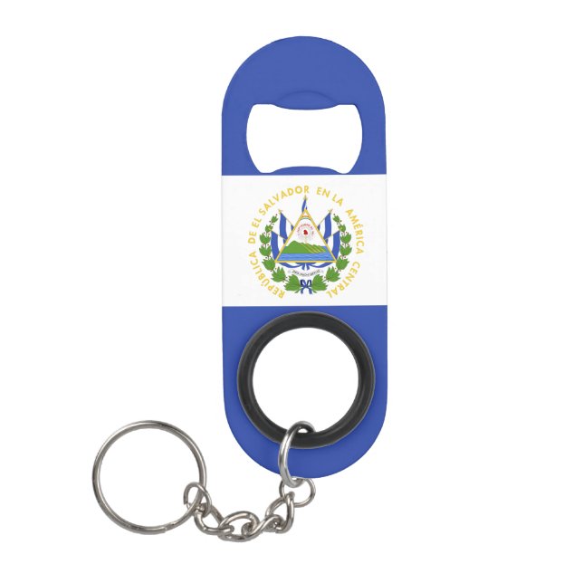Abrebotellas De Llavero Bandera de El Salvador (Anverso)