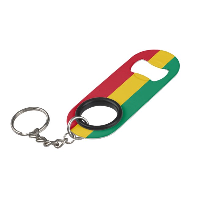 Abrebotellas De Llavero Bandera de Guinea (Ángulo frontal)