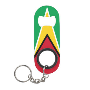 Abrebotellas De Llavero Bandera de Guyana Rojo Verde Amarillo Negro Patrió