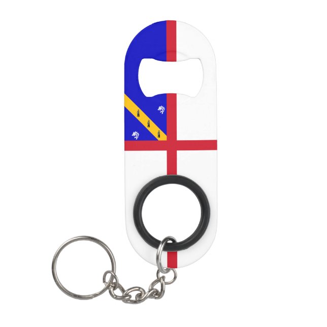 Abrebotellas De Llavero Bandera de Herm (Anverso)