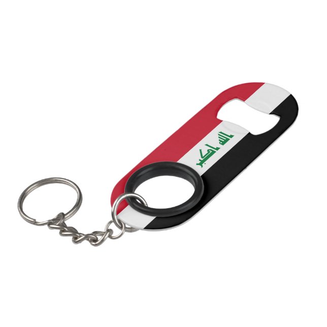 Abrebotellas De Llavero Bandera de Iraq (Ángulo frontal)
