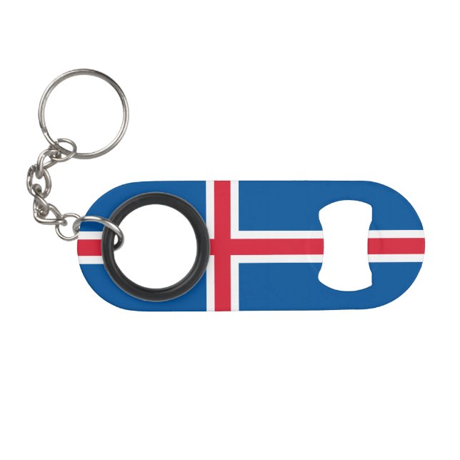 Abrebotellas De Llavero Bandera de Islandia (Anverso (Horizontal)
)