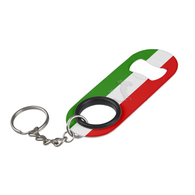 Abrebotellas De Llavero Bandera de Italia (Ángulo frontal)