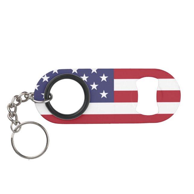 Abrebotellas De Llavero Bandera de los Estados Unidos (Reverso Horizontal)