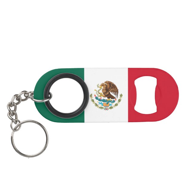 Abrebotellas De Llavero Bandera de México (Reverso Horizontal)