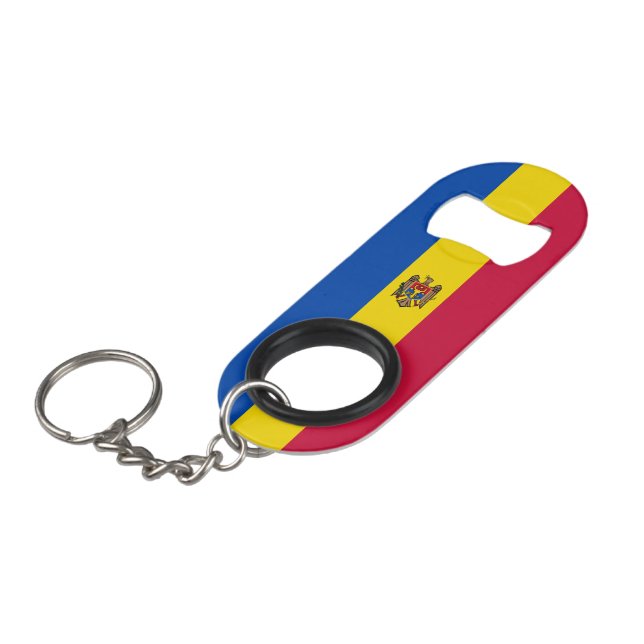 Abrebotellas De Llavero Bandera de Moldavia (Ángulo frontal)