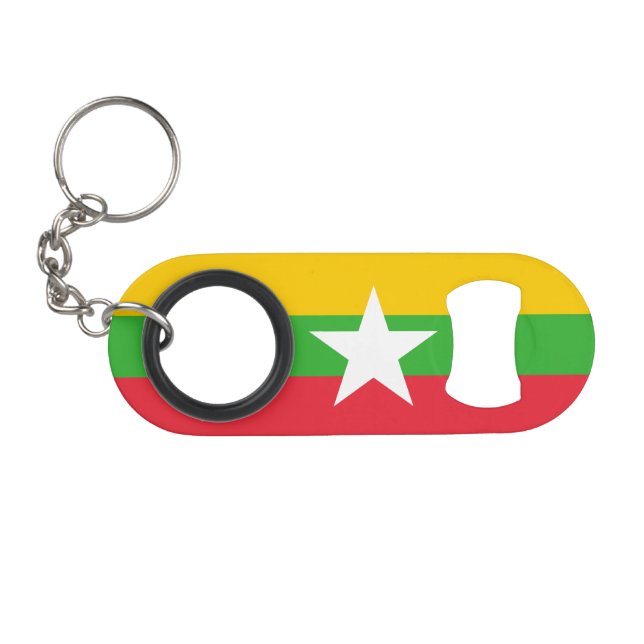 Abrebotellas De Llavero Bandera de Myanmar (Anverso (Horizontal)
)