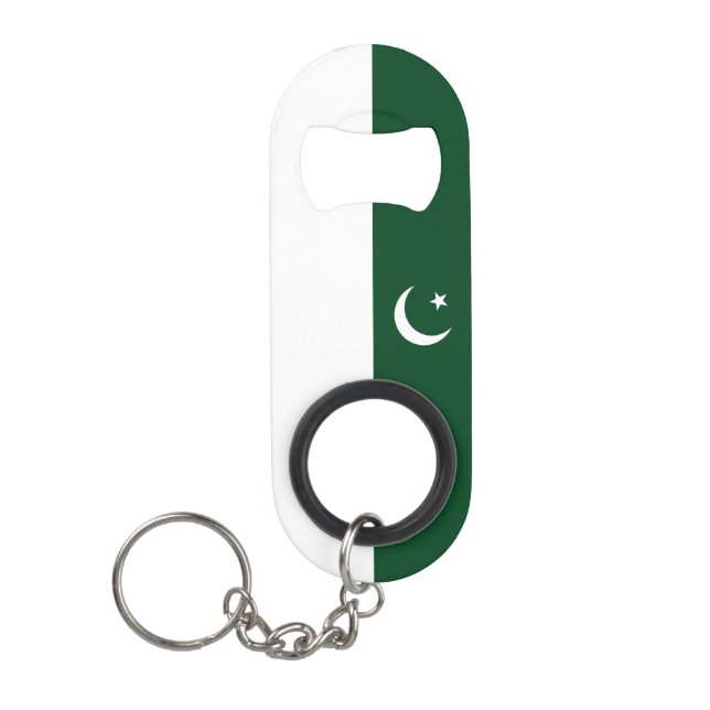 Abrebotellas De Llavero Bandera de Pakistán (Anverso)