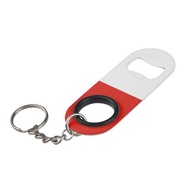 Abrebotellas De Llavero Bandera de Polonia (Ángulo frontal)