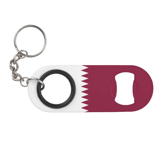 Abrebotellas De Llavero Bandera de Qatar (Anverso (Horizontal)
)