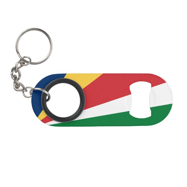 Abrebotellas De Llavero Bandera de Seychelles (Anverso (Horizontal)
)