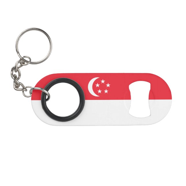 Abrebotellas De Llavero Bandera de Singapur (Anverso (Horizontal)
)
