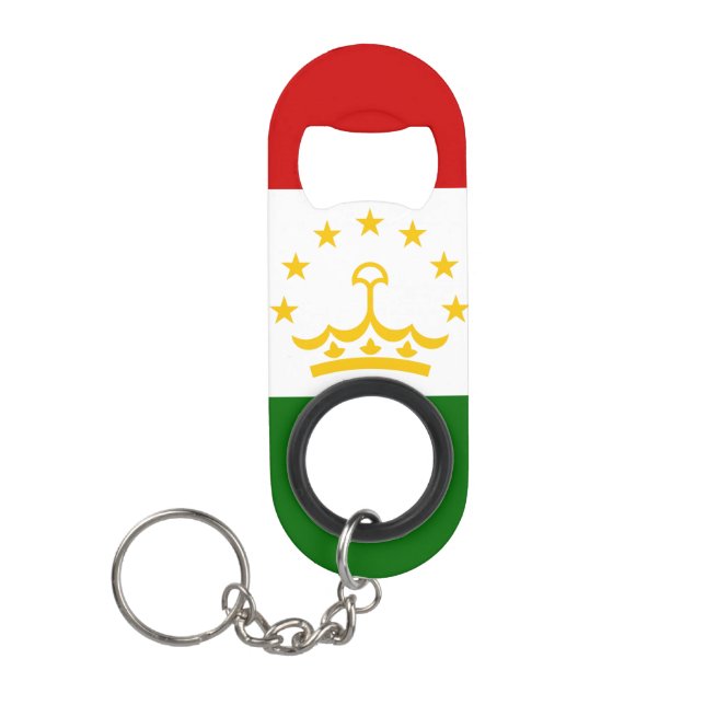 Abrebotellas De Llavero Bandera de Tayikistán (Anverso)