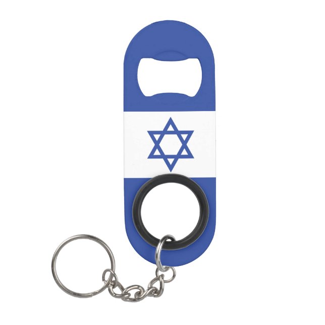 Abrebotellas De Llavero Bandera del Estado de Israel, Estrella de David Ju (Anverso)