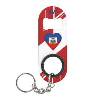 Abrebotellas De Llavero Bandera del haitiano de Haití