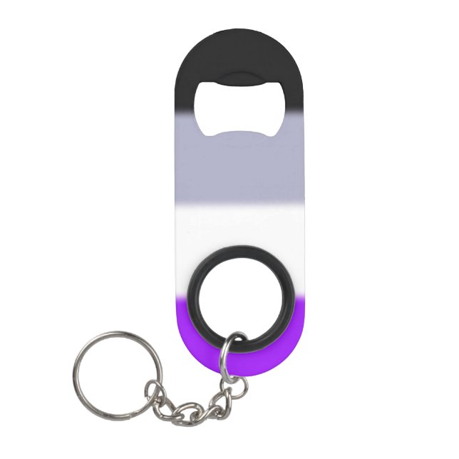 Abrebotellas De Llavero Bandera del Orgullo Asexual de Caída (Anverso)