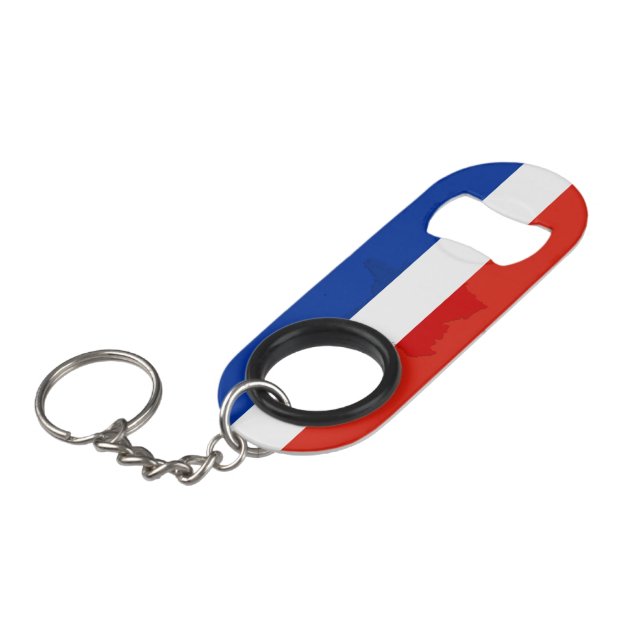 Abrebotellas De Llavero Bandera francesa (Ángulo frontal)