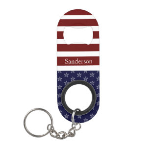 Abrebotellas De Llavero Bandera Náutica Americana Rojo Azul Blanco Starfis