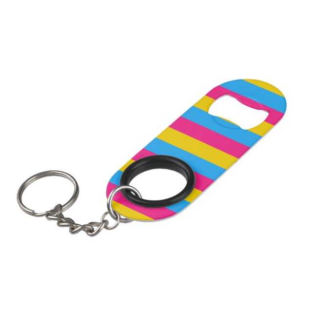 Abrebotellas De Llavero Bandera Pansexual (Ángulo frontal)