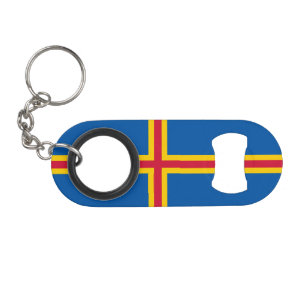 Abrebotellas De Llavero Bandera patriótica de las Islas Åland