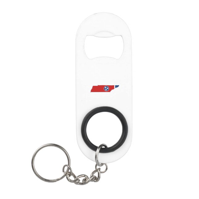 Abrebotellas De Llavero Bandera y mapa del estado de Tennessee (Anverso)