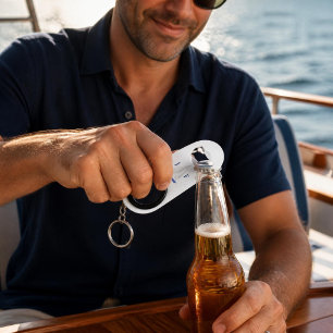 Abrebotellas De Llavero Barco de vela acuarela náutica monogramada