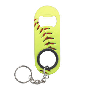 Abrebotellas De Llavero Bola amarilla del softball