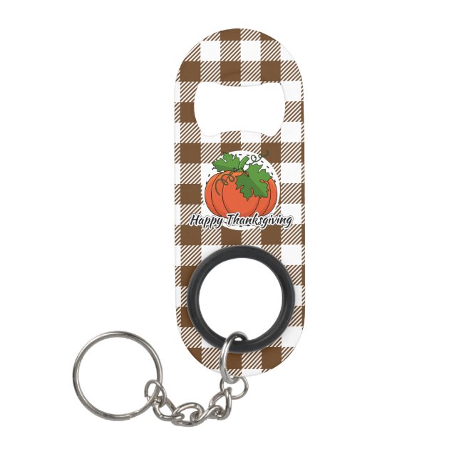 Abrebotellas De Llavero Calabaza en salsa marrón - Feliz Día de Acción de  (Anverso)