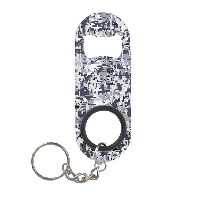 Abrebotellas De Llavero Camuflaje digital plateado estilo urbano (Anverso)