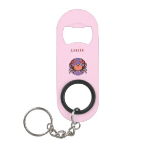 Abrebotellas De Llavero Cáncer Rosa, zodiaco, impresión de signo estelar