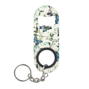 Abrebotellas De Llavero Chic Romántico Azul Mariposas Despedida de Soltera