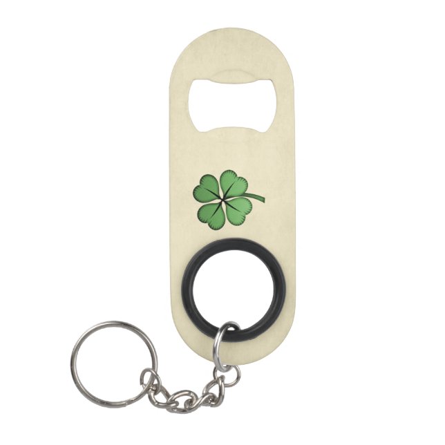Abrebotellas De Llavero Clásico irlandés Lucky Shamrock (Anverso)