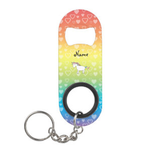 Abrebotellas De Llavero Corazones conocidos personalizados del arco iris