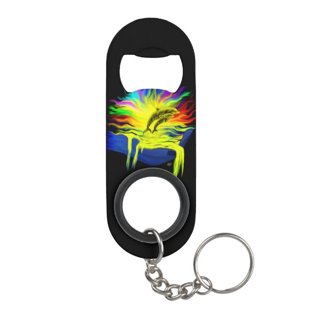 Abrebotellas De Llavero Delfines al sol con mano (Reverso
)