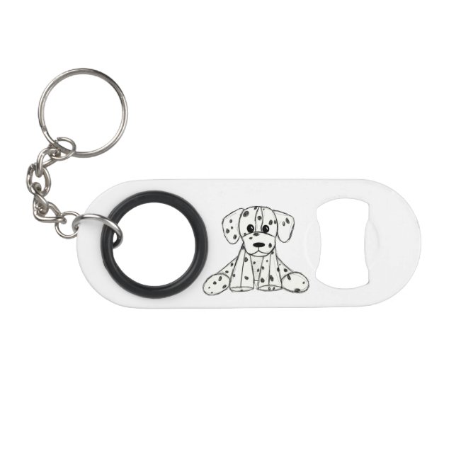 Abrebotellas De Llavero Dibujo de perro de peluche dálmata contorno simple (Anverso (Horizontal)
)